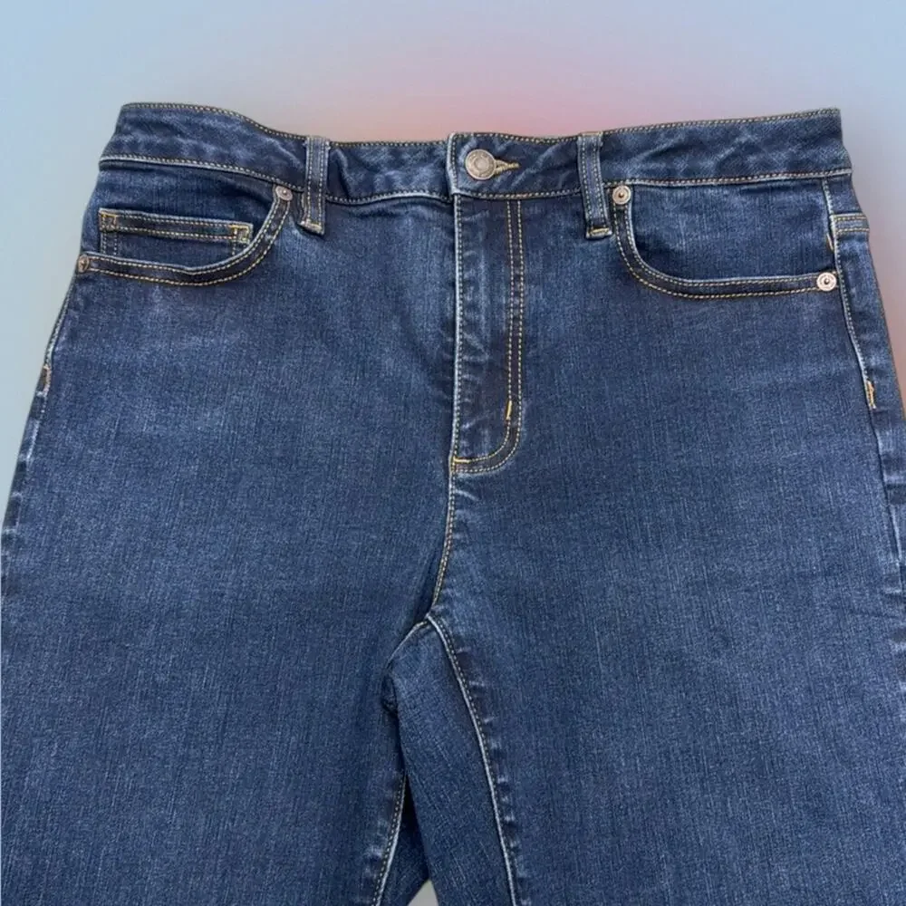 LANDS END Women’s 10 TALL Mid Rise SKINNY Blue Jeans